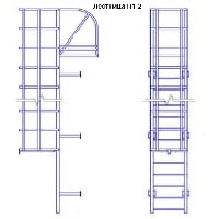 Пожарная вертикальная лестница П1-2